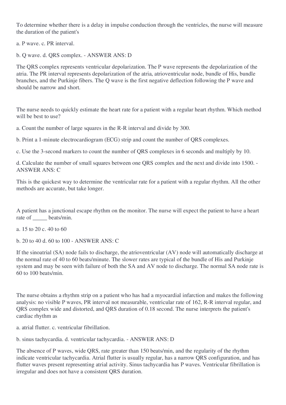 Preview image of Dysrhythmias answered 100% correct document